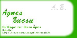 agnes bucsu business card